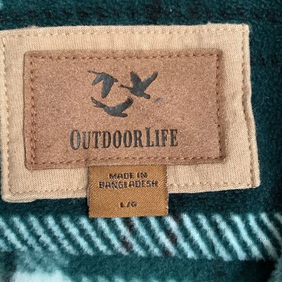 Outdoor Life Fleece Plaid Warm Men’s Shirt Size L - Picture 9 of 11